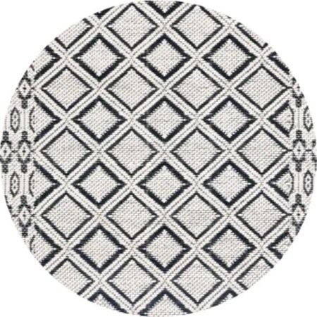 Safavieh 6 x 6 ft. Vermont Contemporary Hand Woven Round Rug; Ivory & Black VRM151Z-6R